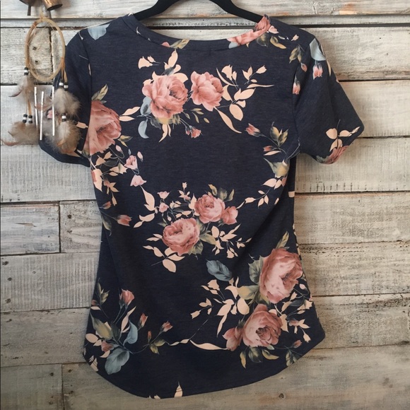 Navy Floral Shirt - Picture 3 of 4