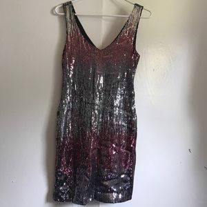 Pink and sliver sequin dress