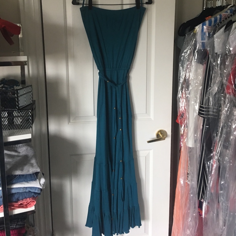 DVF strapless dress with tassel belt