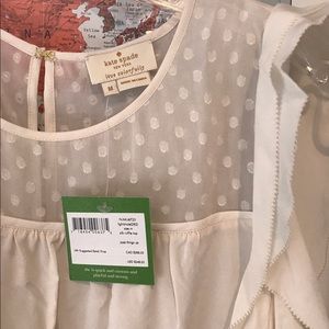 Kate Spade waterfall silk ruffle blouse