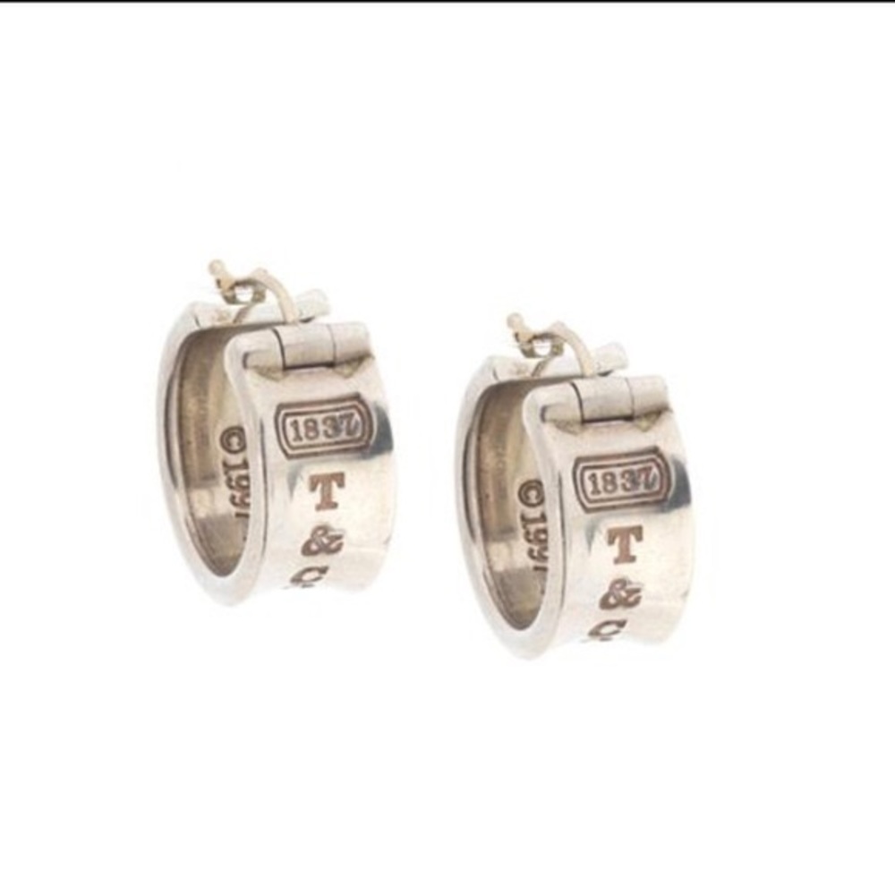 Tiffany and Co. 1837 Wide Huggie Sterling Earrings