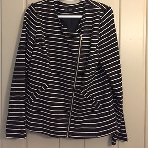 Black and white striped blazer