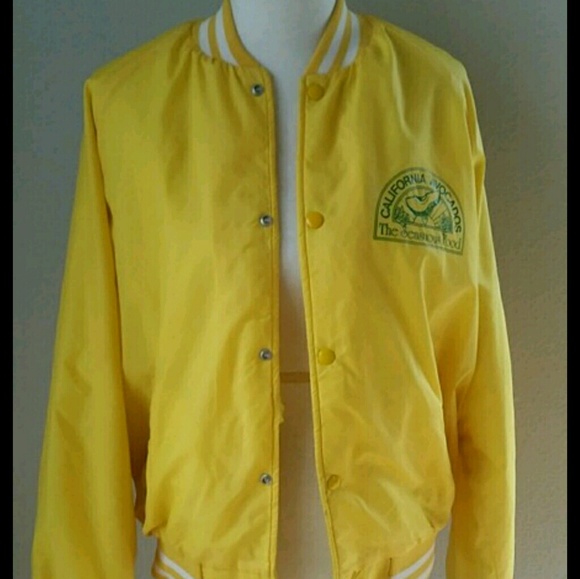 Vintage Jackets & Blazers - Vintage Yellow Avacado Bomber Windbreaker