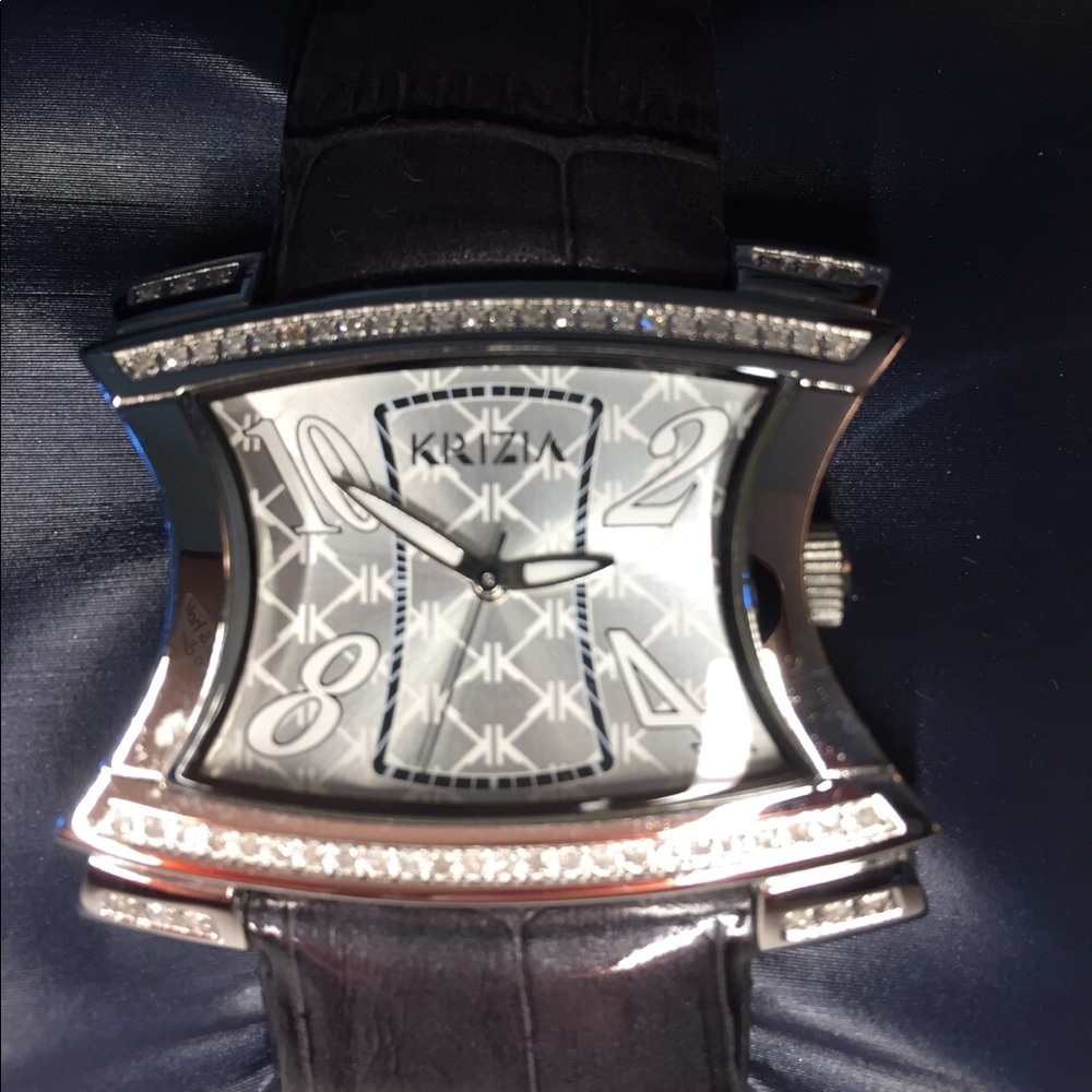 NIB Krizia fine Italian watch with diamond Bezel