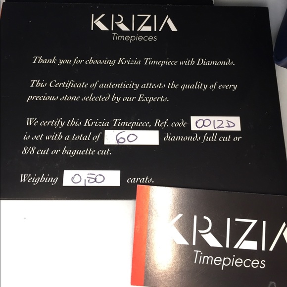 NIB Krizia fine Italian watch with diamond Bezel