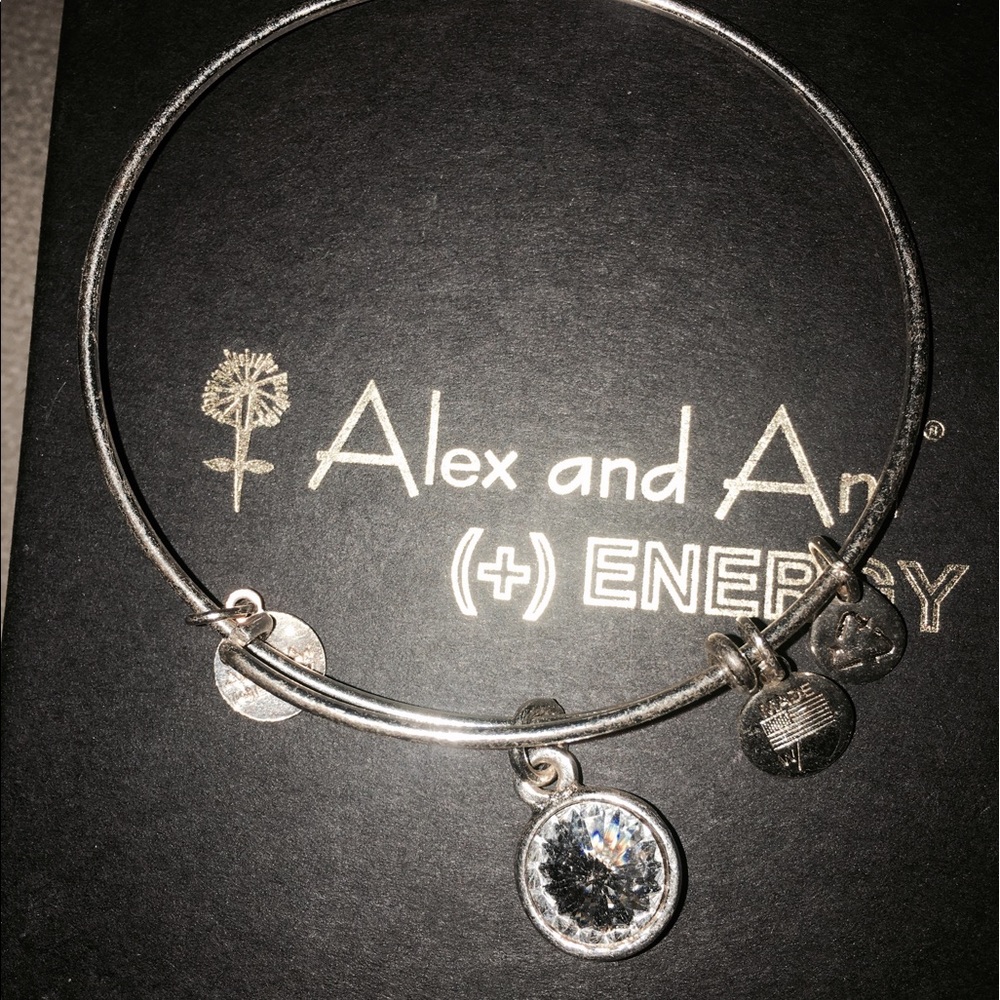 Silver Alex and Ani - Diamond / April Birthstone
