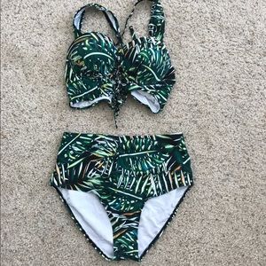 Jungle, high waisted bikini never worn!