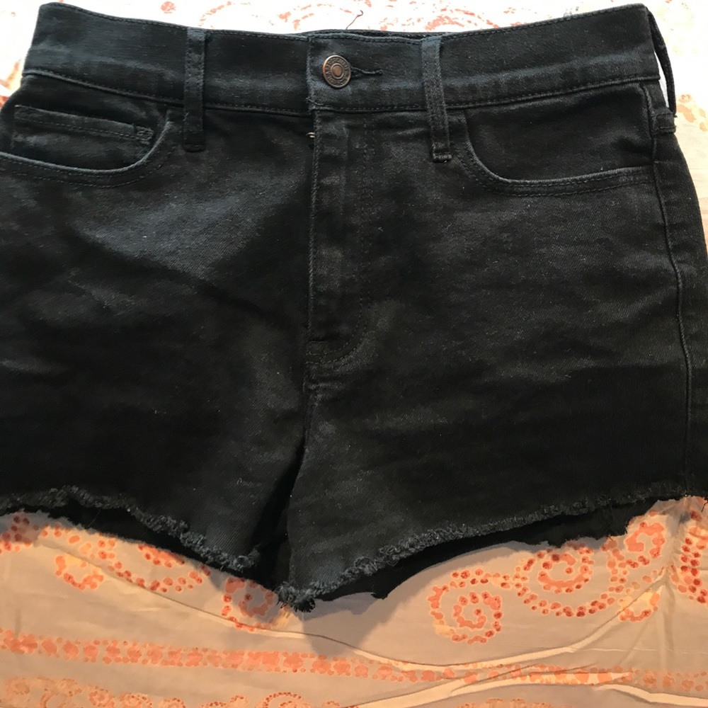 black jean shorts Abercrombie
