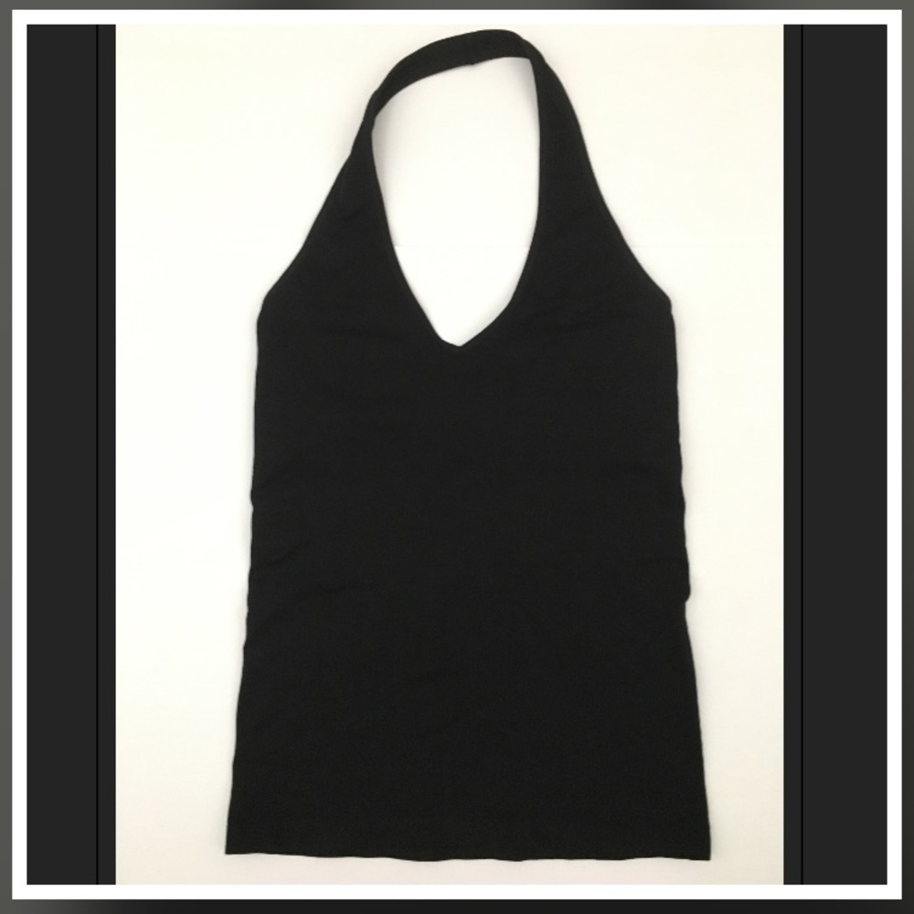 BCBGMaxazria halter seamless top in black