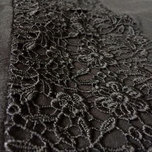 Black t shirt with lace detail