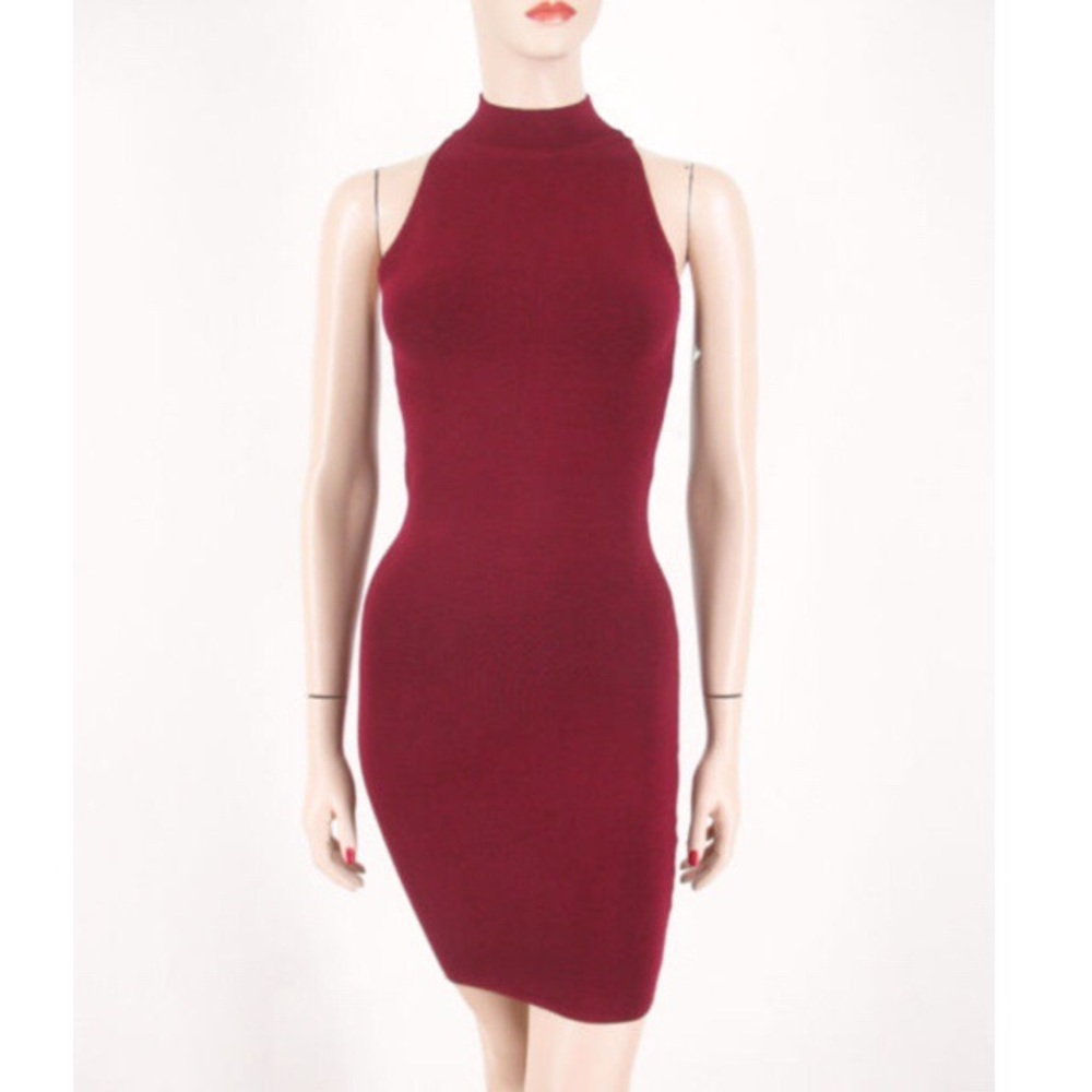 Mock neck rubbed body con dress 🔥🔥🔥