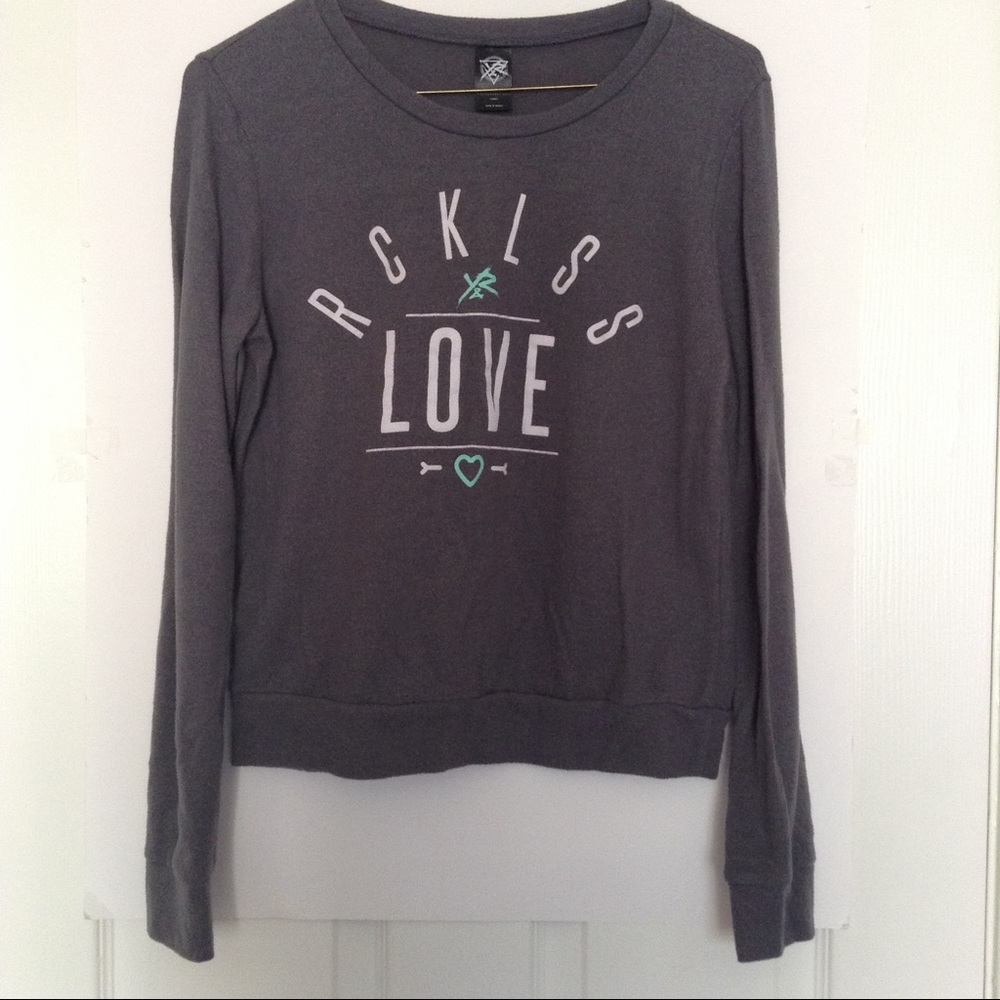 Gray Rcklss Love Graphic Sweatshirt