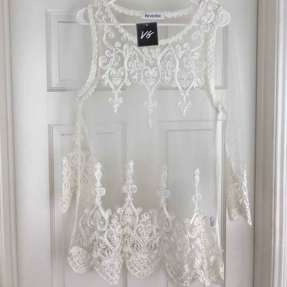 Sheer white cover up