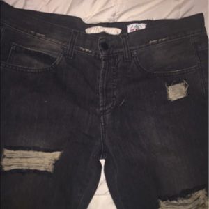 Off white distressed jeans