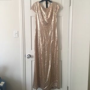 Long Gold Sequin Dress