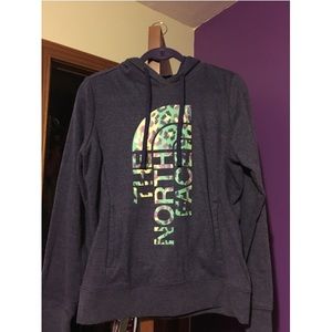 Dark purple north face brand long sleeve hoodie