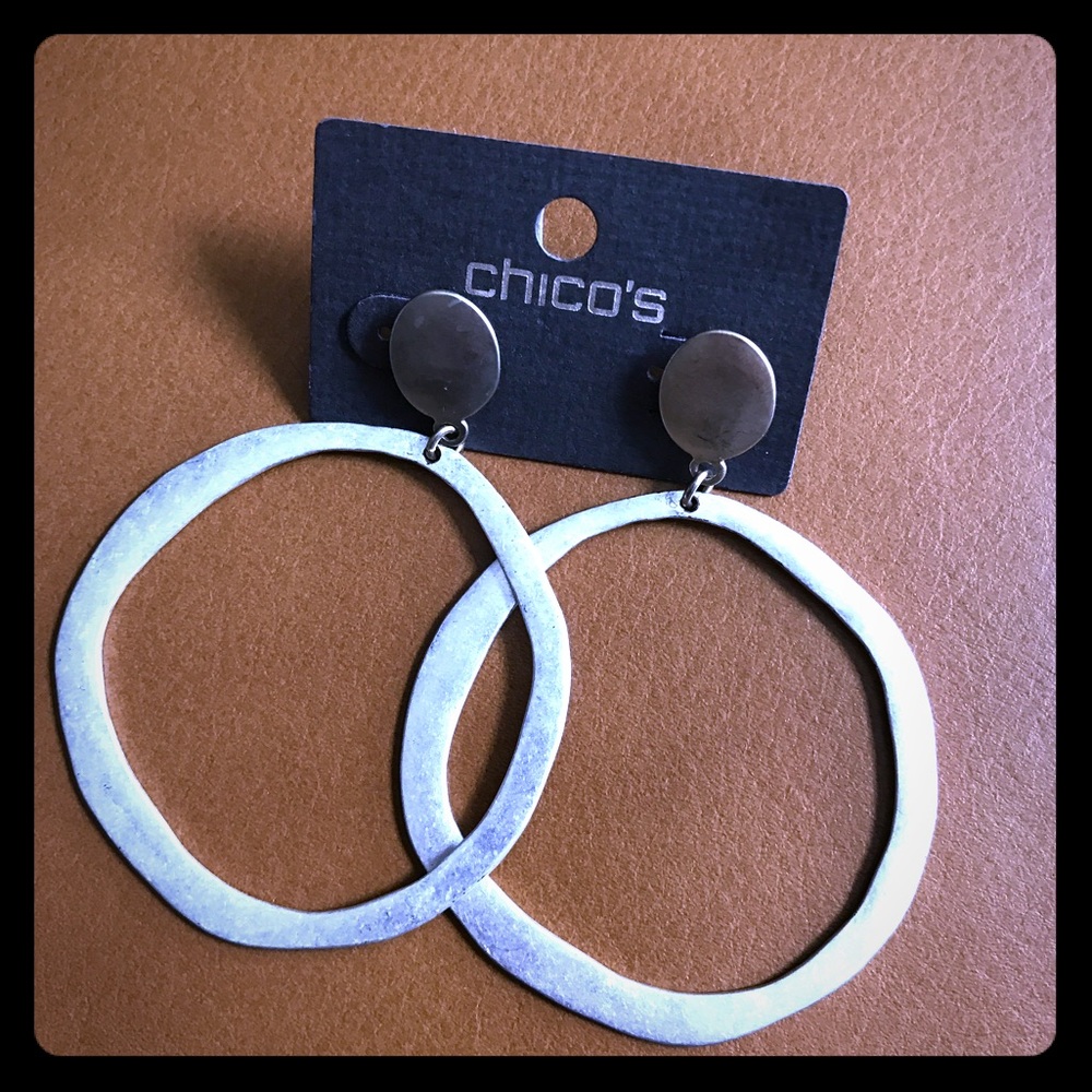 Chico's brushed brass/silver earrings
