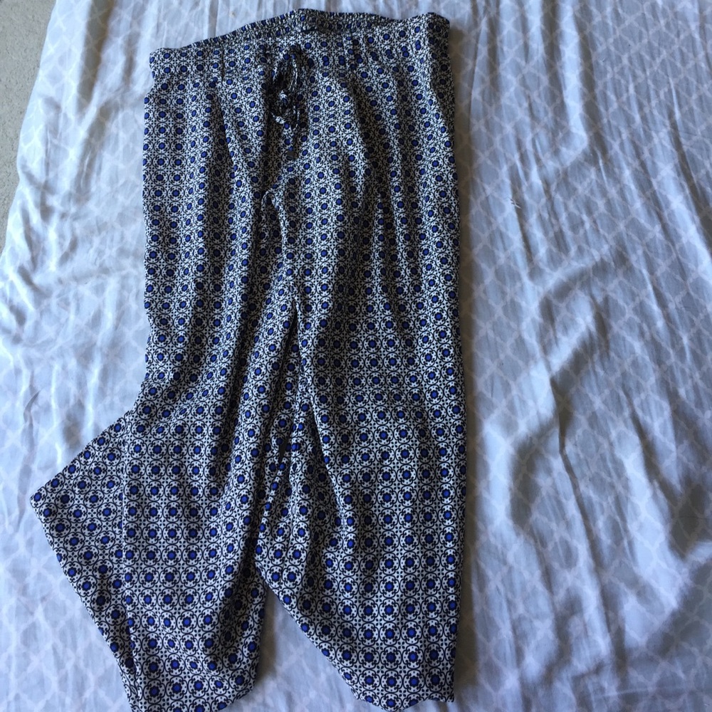 Drawstring floral pants