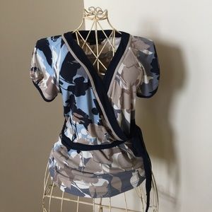 BCBG, floral print top, NWT