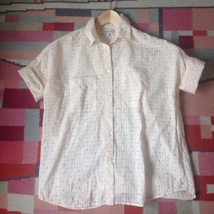 Madewell XS Eyelet pink blouse 👚