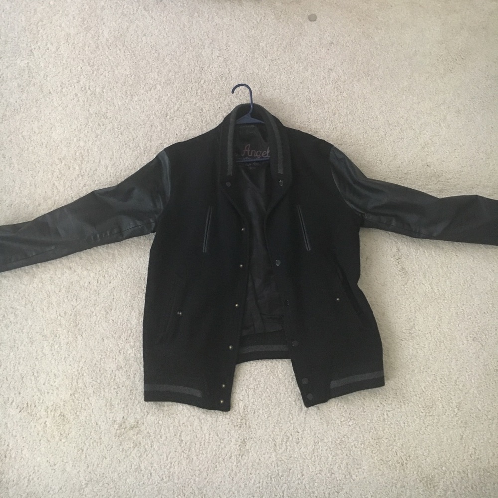 Forever 21 Leather sleeve varsity jacket