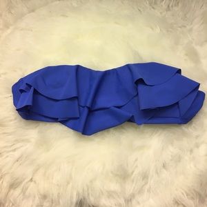 Blue Strapless Bathing Suit Top