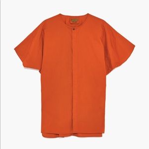 Oversized shirt mandarin collar