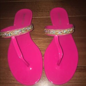 🌸Goldtoe jewled jelly sandals