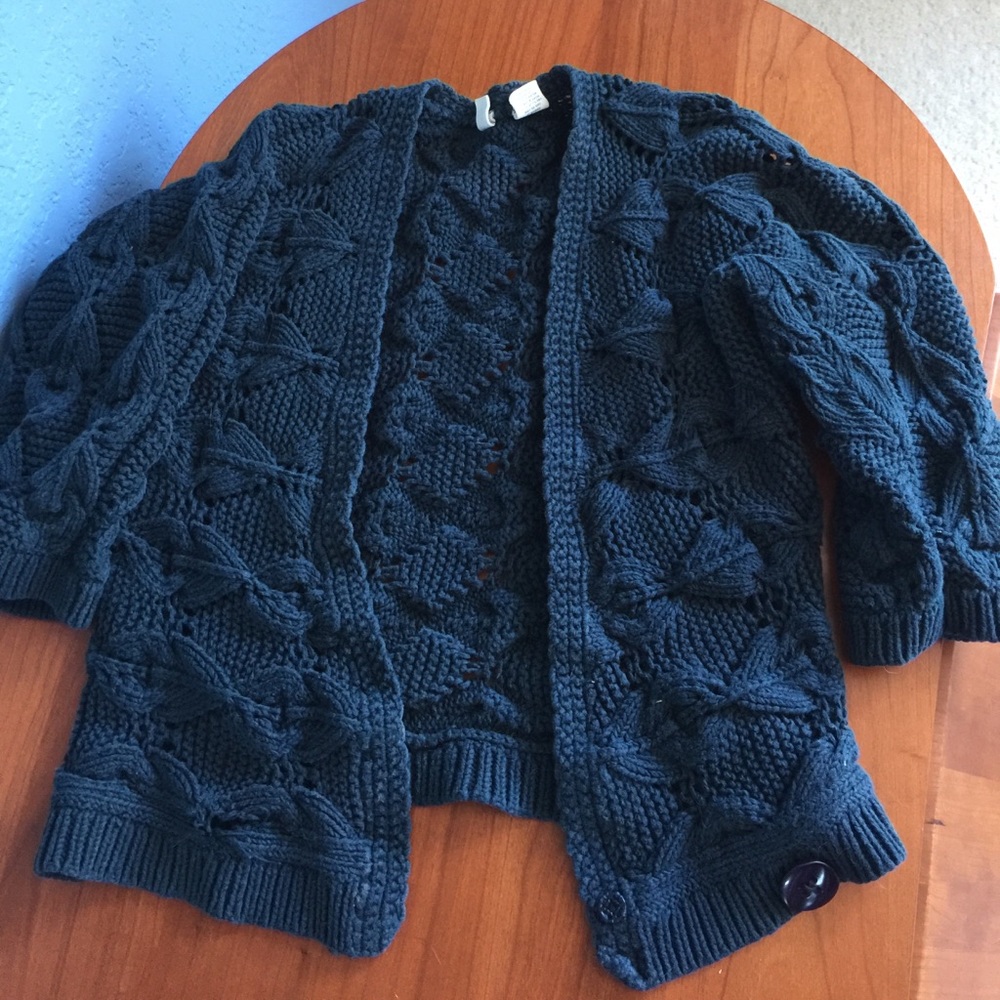 Anthropologie crochet cardigan sweater