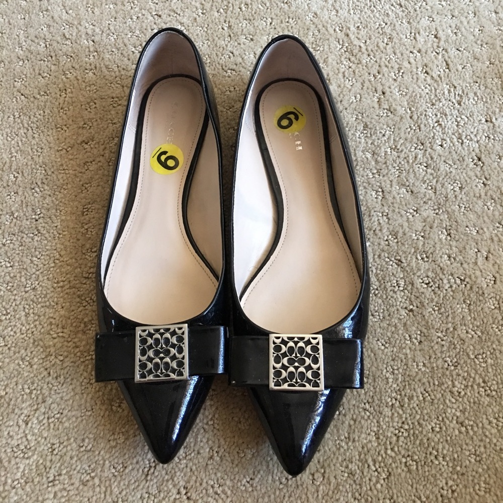 Coach Patent Leather Pointy Toe Flats