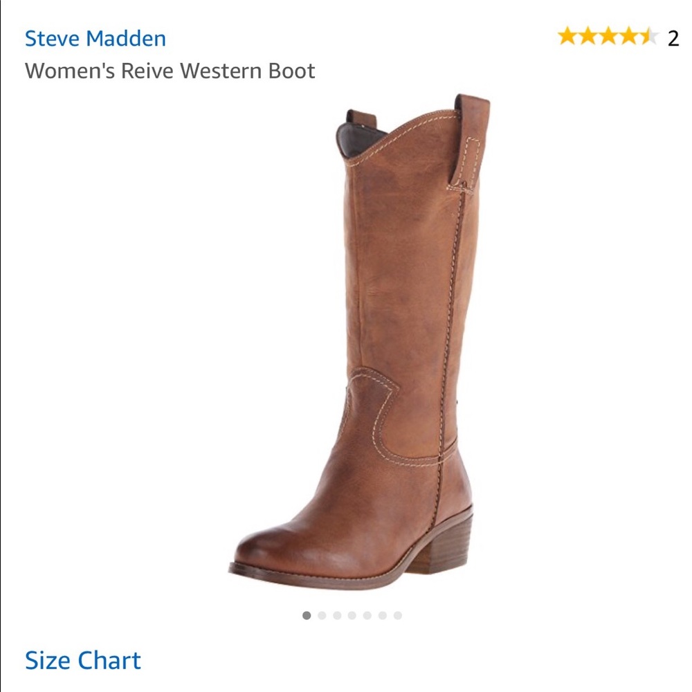 Steve Madden Women Reive WesternBoot Cognac size 8