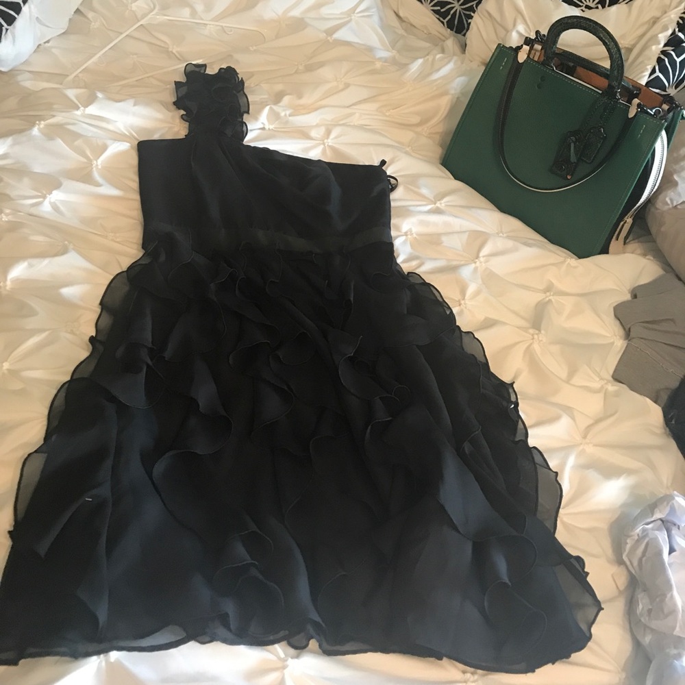 WHBM one shoulder black dress. NWT