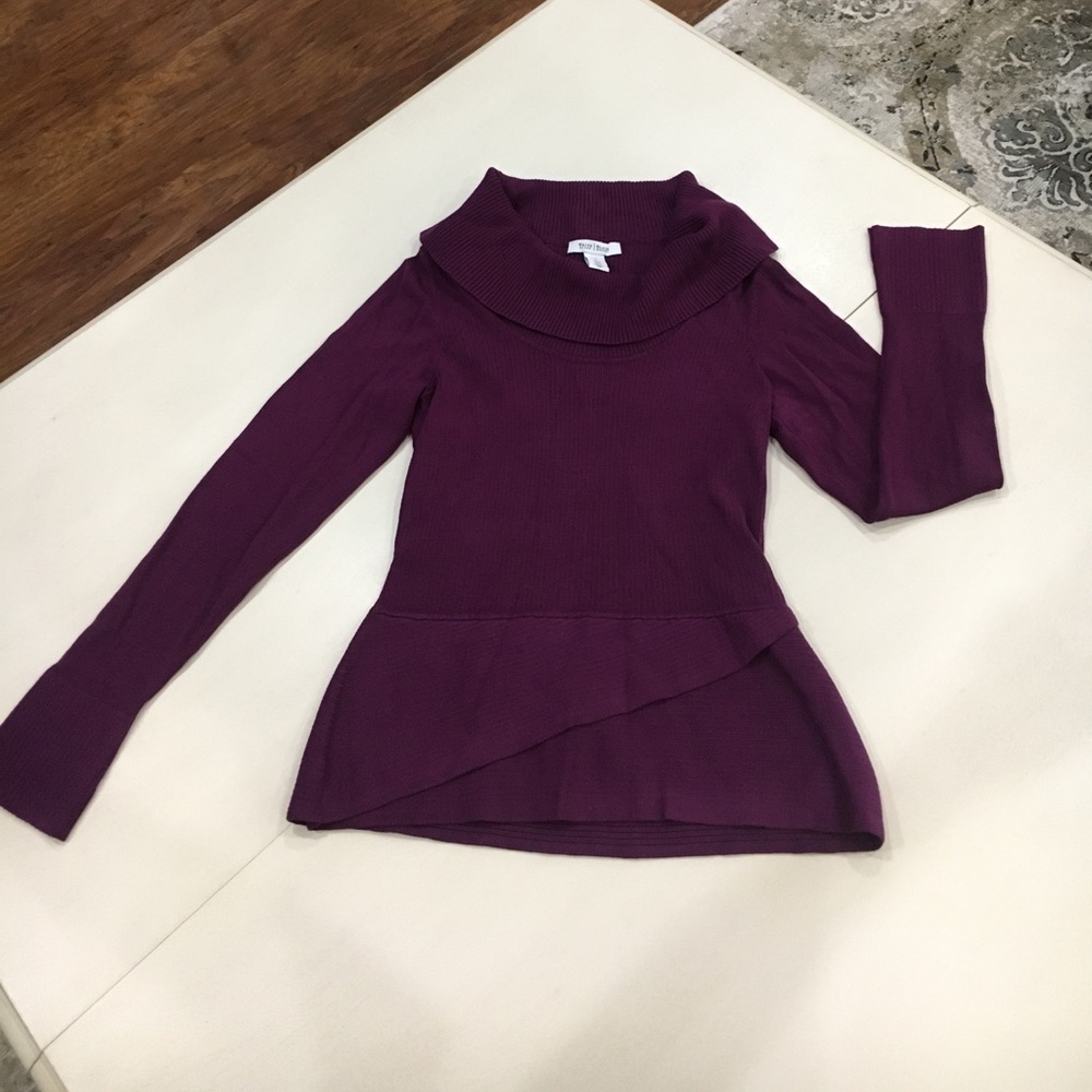 White House Black Market Plum Sweater, SZ Small