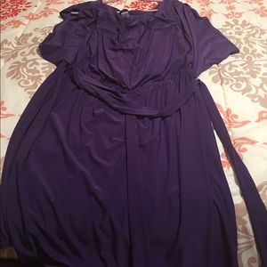 Comfy purple dress. Great length for church.