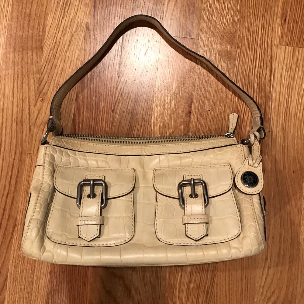 Dooney & Bourke croc embossed leather satchel.