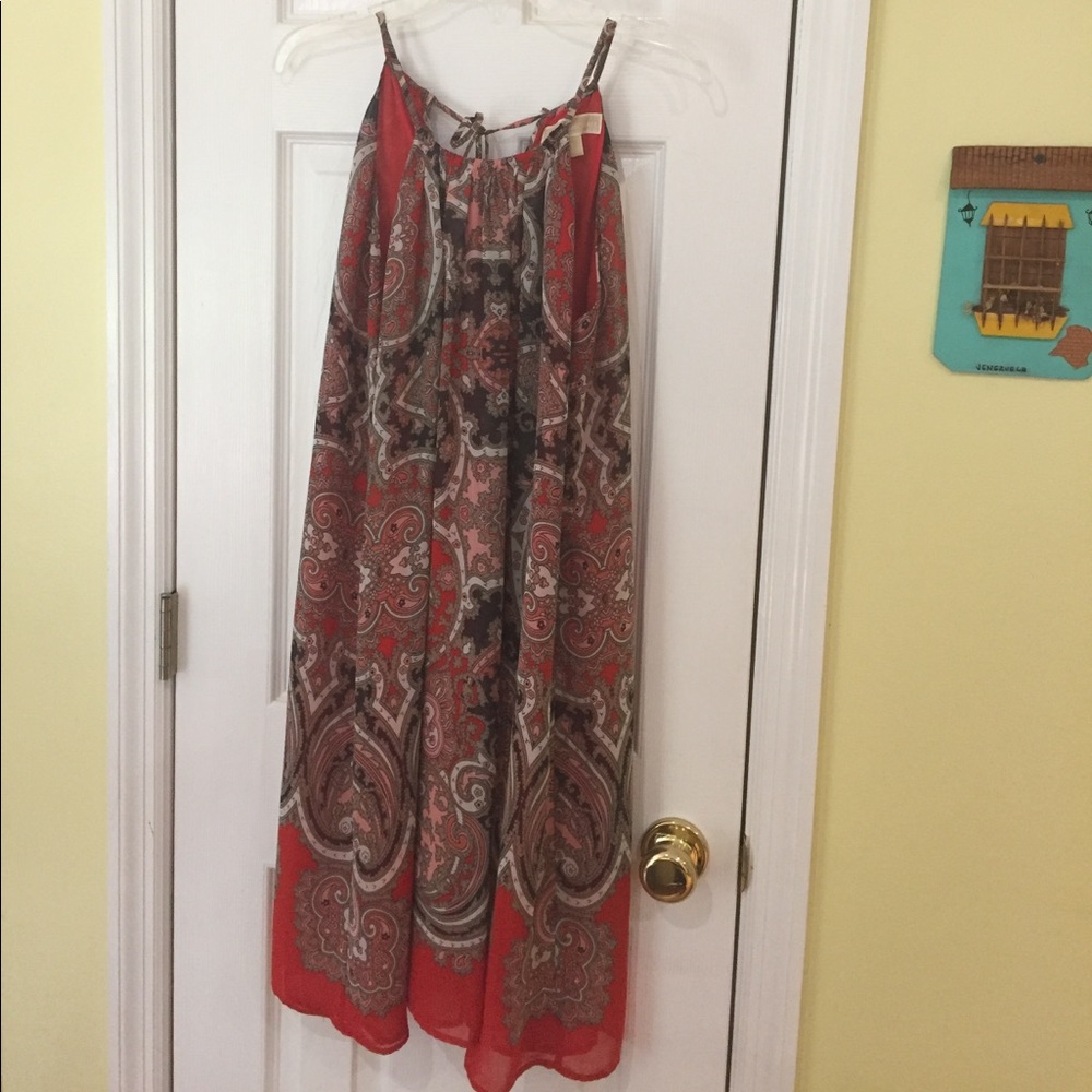 Orange and brown paisley Michael Kors dress