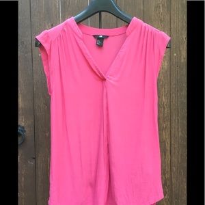 H&M Pink V neck Blouse