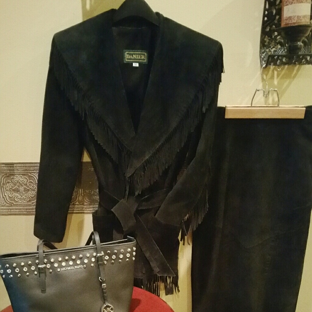 Vintage Fringe, Suede Jacket w/ long skirt!