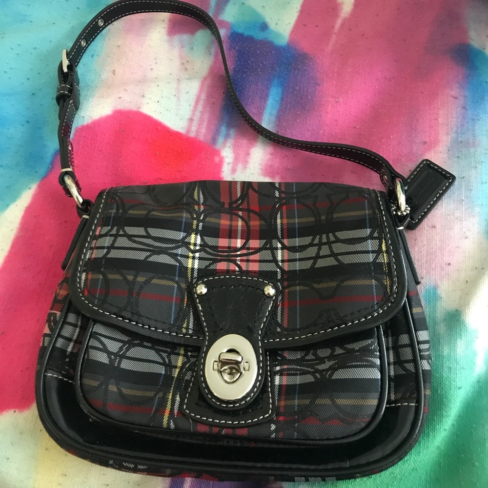 Coach tartan penny flap purse
