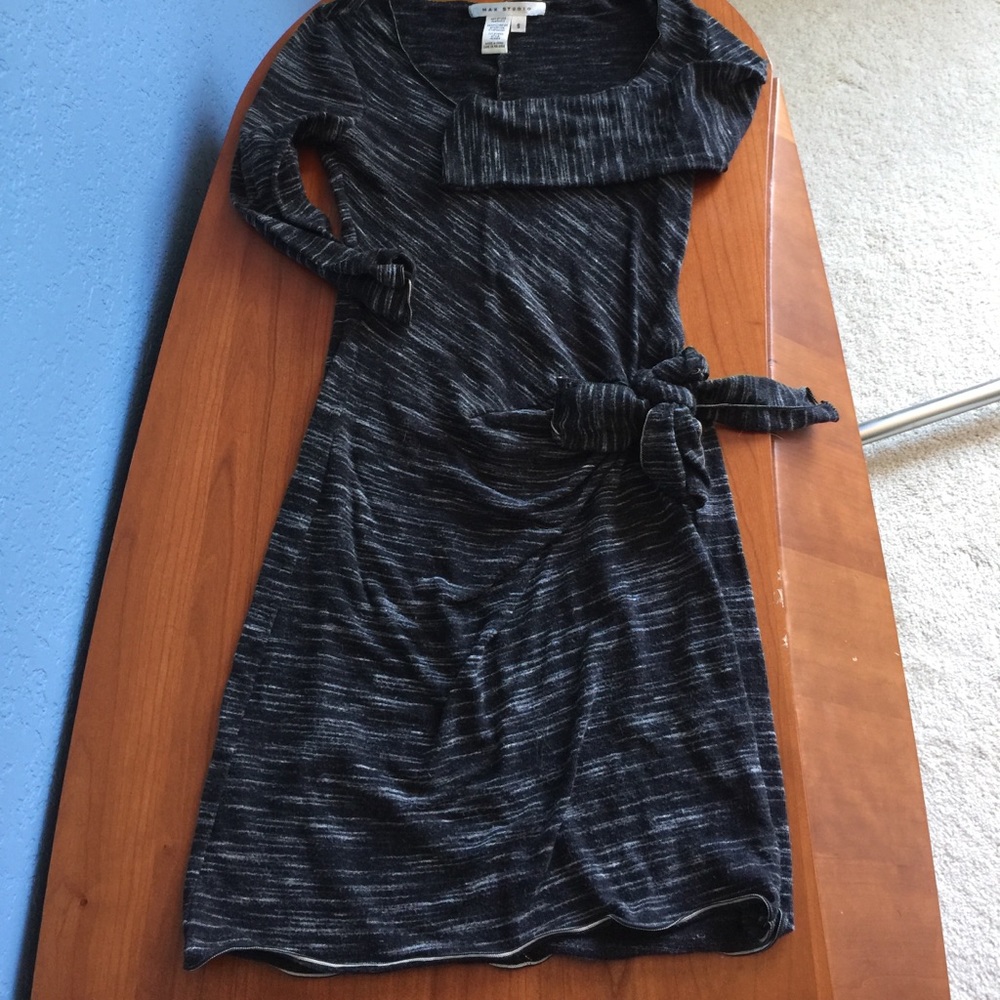 Max Studio Striped polyester dress