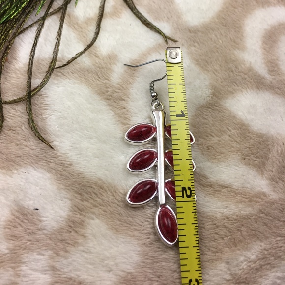 LAST ONE!  Red Dyed Howlite Earrings - Picture 7 of 8