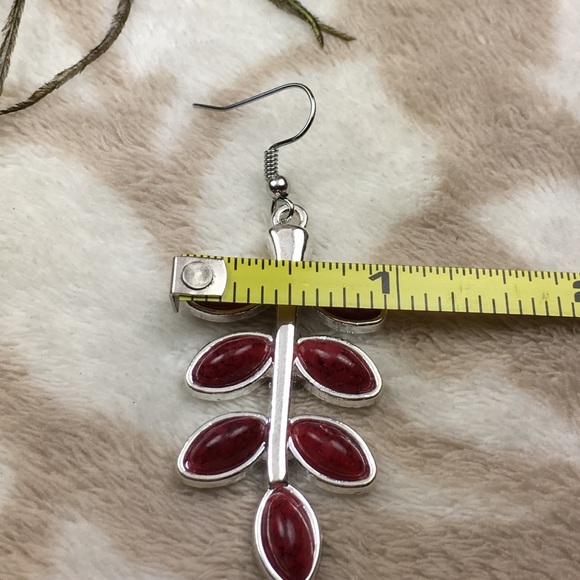 LAST ONE!  Red Dyed Howlite Earrings - Picture 8 of 8