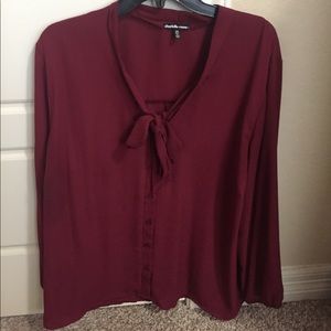 Burgundy long sleeve top