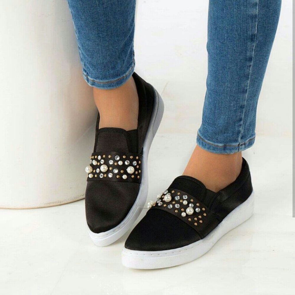 LAST PAIR!! //The Melody// Black satin sneaker - Picture 5 of 5