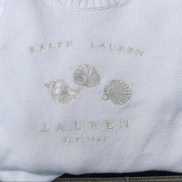 Lauren seashells crew cotton long sleeve