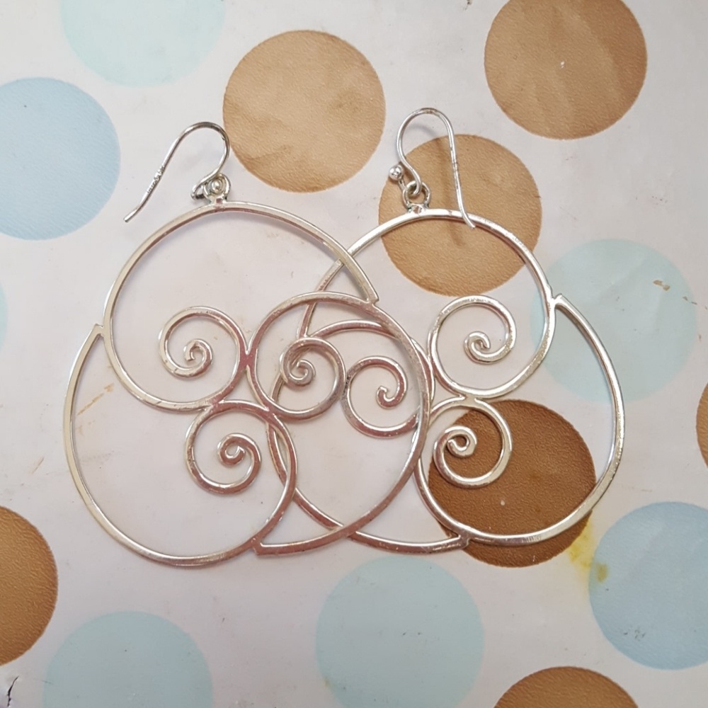 Silver Spiral Earrings