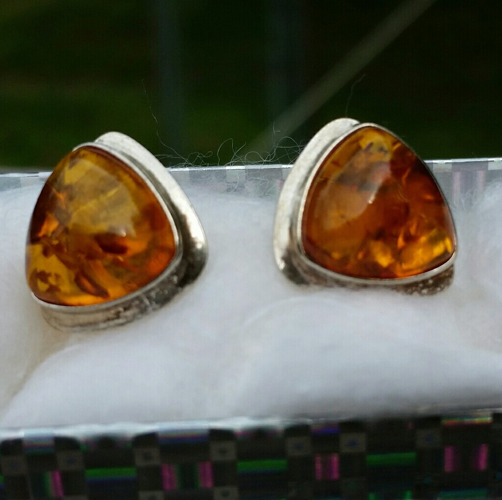 Amber colored earrings