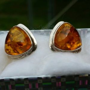 Amber colored earrings
