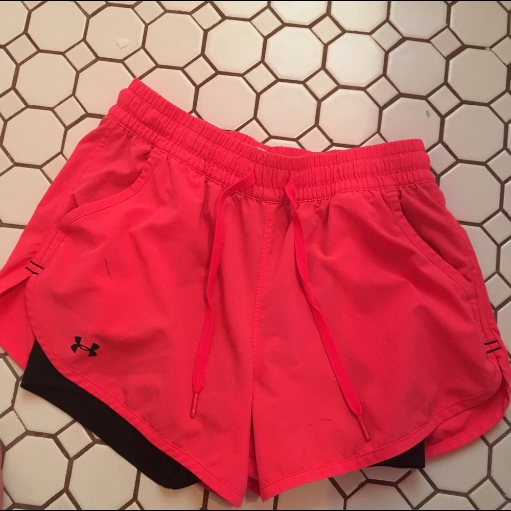 Coral under amour running shorts