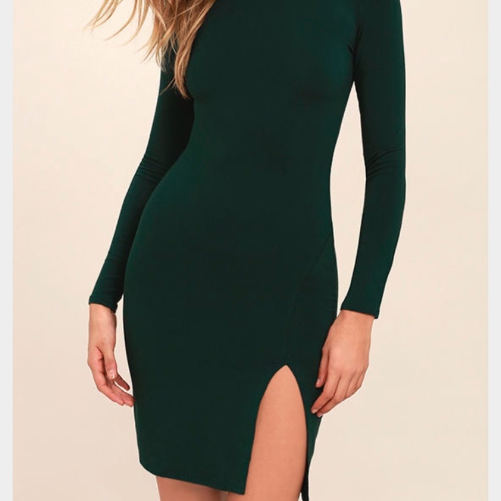 LuLus Dark Green Dress